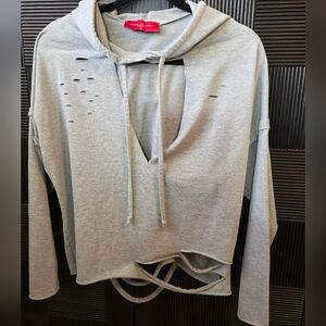 Akira Distressed Gray Hoodie